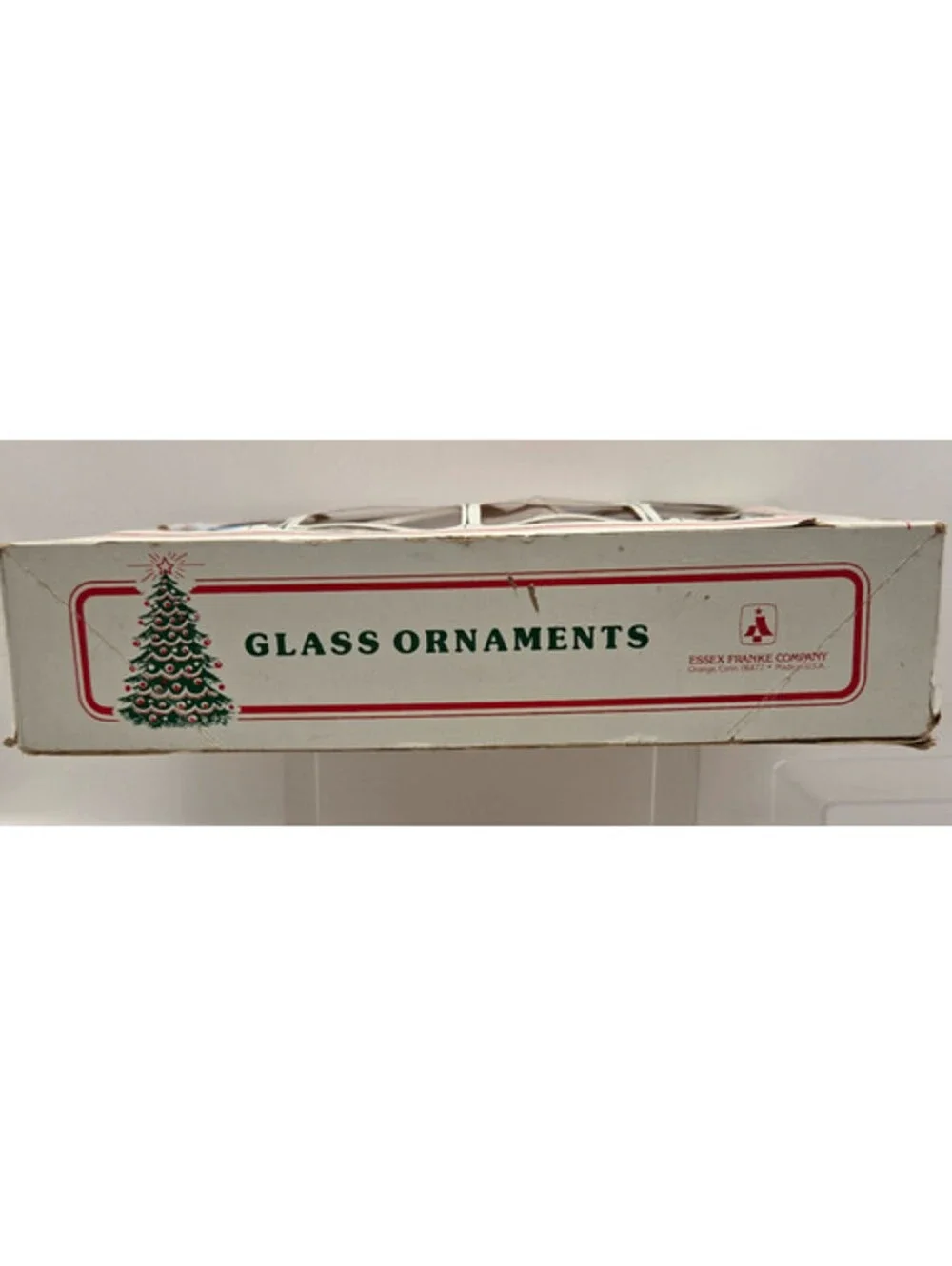Vintage Essex Franke 12 Glass Christmas Ornaments Multicolor Boxed USA